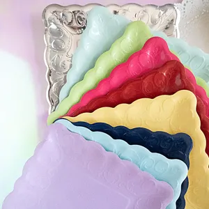 Assiettes en papier jetables imprimées de 7 pouces ensemble de vaisselle florale colorée pour fête