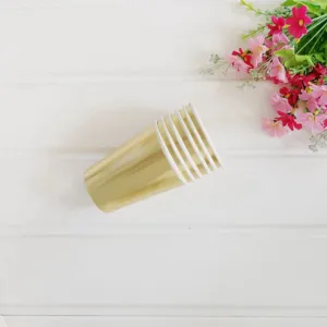 Gold disposable paper cups set for birthday party events celebration tableware supply
