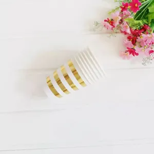 Gold foil striped paper cups for birthday party events and afternoon tea celebrations