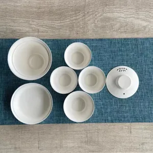 Portable Disposable Tea Set Eco-Friendly Biodegradable Pulp Tea Cup Set Outdoor Travel Kung Fu Tea Set