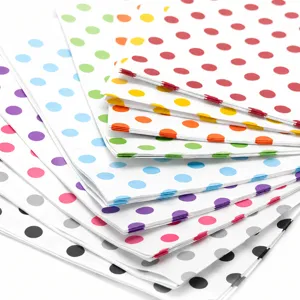 Bolsas de papel de lunares de colores, envase de alimentos desechable antigrasa para aperitivos.