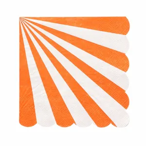 Orange striped paper napkins 20pcs disposable tableware for party wedding and decor.