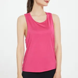 Canotta Sportiva da Donna Larga Casual Traspirante Senza Maniche Racerback Tinta Unita Fitness Yoga