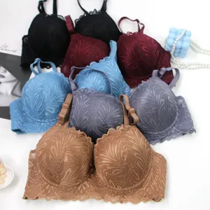 Multi-color lace bra set, plus size French style underwire bralette, lightweight luxury lingerie.