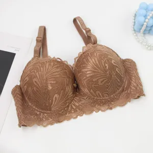 European and American cross-border women's hot full lace bra plus size thin wired bra.