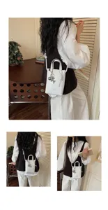 Joli petit sac bandouliere uni pour femmes, detail de sac a main epaule ete chic.