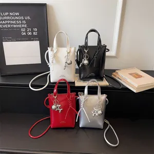 Mini sac à téléphone portable uni élégant pour femmes, sac bandoulière et à main.