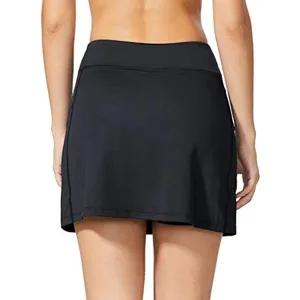 Donna gonna pantalone sportiva tinta unita finto due pezzi fitness corsa con leggings.