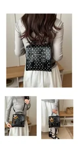 Zaino a pois dolce da donna elegante borsa a tracolla convertibile piccolo zainetto casual