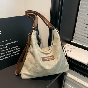 Zaino Tote da Donna in Poliestere Vintage Casual Grande Capacità Tinta Unita Borsa a Spalla Multifunzionale Borsa da Pendolare Urban Minimalista Design con Cuciture
