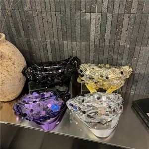 Trendy sequin chest bag for women, sparkling shoulder underarm bag in multiple vibrant colors.