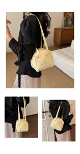 Casual σχεδιασμός αστεριών μινιμαλιστική μεγάλη γυναικεία τσάντα ώμου για μετακίνηση λεπτομέρεια