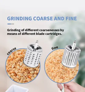 Manual nut grinder drum blade detail showing coarse and fine grinding performance clearly.