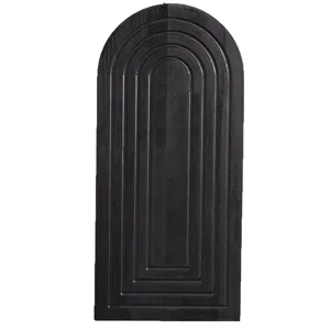 Black wooden arch wall shelf bohemian minimalist home decor floral display rack wall hanging