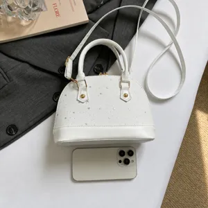 Sac à main dôme minimaliste pour femme style coréen, élégant sac bandoulière étoilé.