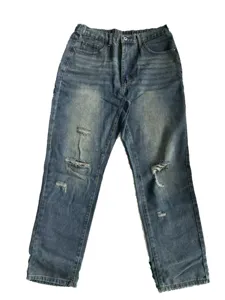 Heren distressed gewassen gescheurde rechte denim jeans casual losse broek voor dagelijks