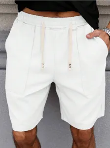 Short de sport décontracté uni pour homme avec cordon de serrage été ample et confortable