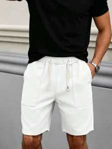 Short décontracté homme été ample couleur unie bermuda taille élastique streetwear confortable