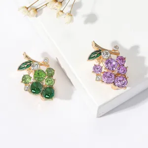Kristall Trauben Brosche Strass Revers Anstecknadel Mode Damen Kleidung Zubehör 1Stk