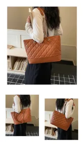 Grosse gesteppte Ketten-Modetasche für Damen, trendige Pendler-Shopper-Tasche Alltag.