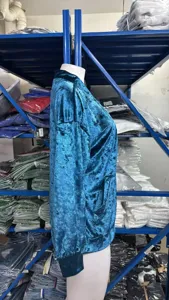 Dames Goud Fluweel Cardigan Lange Mouw Casual Rits Jas Stijlvolle Bovenkleding
