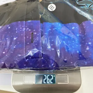 Women long sleeve starry print ribbed top size 3XL packaging weight check detail photo