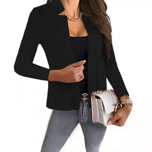 Women's solid color blazer casual long sleeve office work suit jacket coat for daily wear