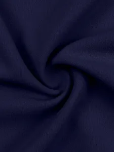 Dark blue fabric texture detail shot, premium material close-up view showing smooth weave.