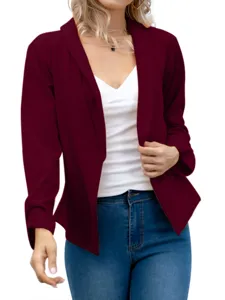 Women Casual Open Front Blazer Long Sleeve Shawl Collar Work Office Jacket Outwear