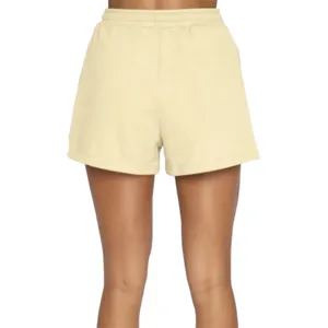Pantaloncini sportivi casual vista dettagliata, vita elastica con coulisse, comodi da indossare.