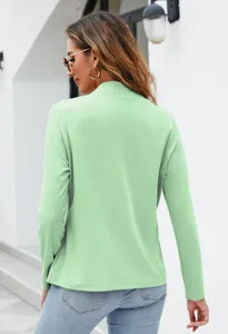 Donna elegante blazer casual verde chiaro giacca a maniche lunghe moda quotidiana