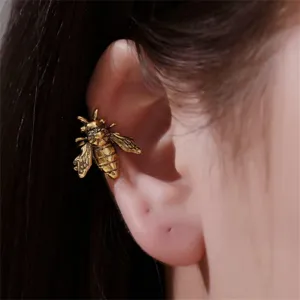 Vintage Zinklegierung Galvanisiert Biene Ohrmanschette Gothic Insekt U Förmige Nicht Piercing Ohrknorpel Clip Für Damen Ohrring Schmuck Geschenk