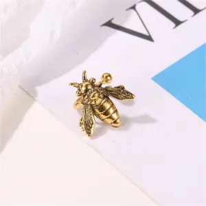 Vintage vergoldete Biene Ohrmanschette Gotischer Stil Einzigartiger Insekten Ohrring Schmuck