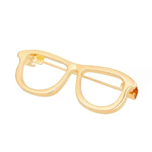 Gold eyeglasses frame brooch pin, minimalist fashion metal eyewear accessory for women new style