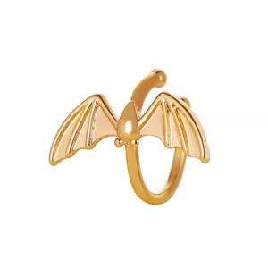 Gothic Gold Bat Ear Cuff Wing Clip Halloween Non Piercing Fashion Jewelry Earring