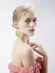 Schattige peervormige acryl fruit oorbellen voor vrouwen mode zomer dagelijkse sieraden
