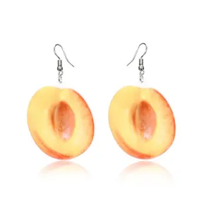 Acryl Perzik Fruit Hangende Oorbellen Leuke Zomer Sieraden voor Dames Dagelijks Gebruik