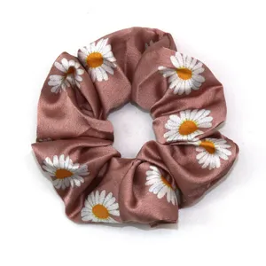 Bloem madeliefje haarscrunchie stof elastische haarband voor vrouwen dagelijkse slijtage schattig
