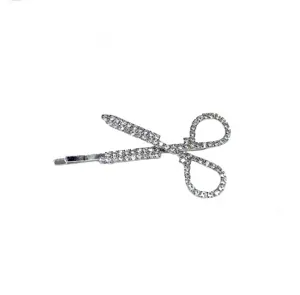 Glitzernde Strass Schere Haarnadel Detailansicht, einzigartige Mode Haarspange für Damen.