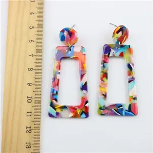 Kleurrijke acryl geometrische oorbellen voor vrouwen mode trendy sieraden accessoires