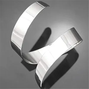 Brede zilveren manchet armband metallisch glad punk minimalistisch open armband voor dames