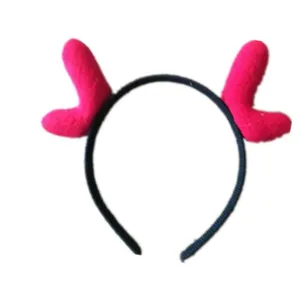 Süßer roter Plüsch Hörnchen Haarreif für Weihnachtsfeiern und bequeme Festtags Deko Accessoires.