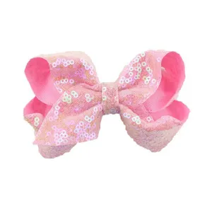 Glitterende roze pailletten strik haarspeld voor meisjes en vrouwen feest haaraccessoires