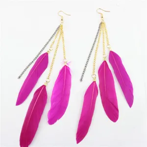 Lange veren oorhanger kwast oorbellen boho strand feest sieraden cadeau voor vrouwen