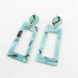 Geometrische marmer acetaat oorbellen trendy lichtgewicht acryl statement sieraden voor dames