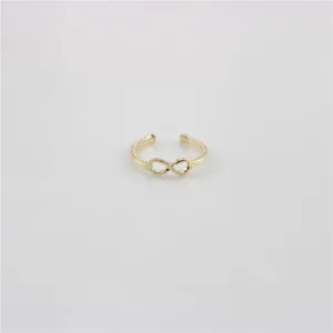 Anillo de dedo o pie de metal dorado con símbolo de infinito ajustable joya de verano