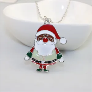 Kerstman emaille hanger ketting feestelijk sieraden schattig ontwerp cadeau accessoire