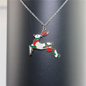 Kerst Rendier Hanger Ketting met Emaille en Ketting voor Feestelijke Vakantie Cadeau