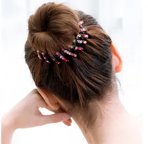 Rhinestone bird's nest hair clip ponytail holder bun maker for women elegant hair styling tool