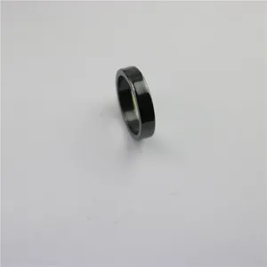 Simple black magnetic ring for men and women, stylish faceted minimalist daily jewelry detail.